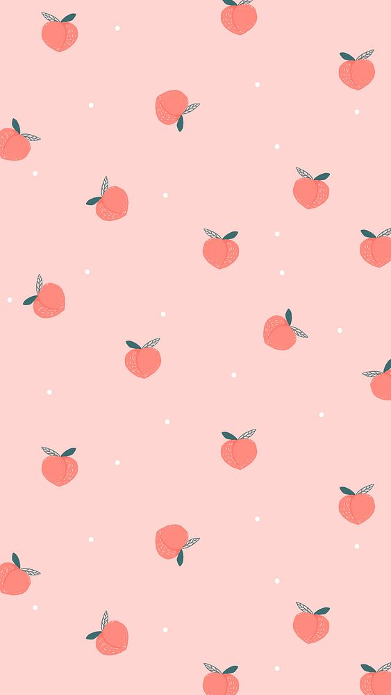 Peach iPhone wallpaper, mobile background, cute vector