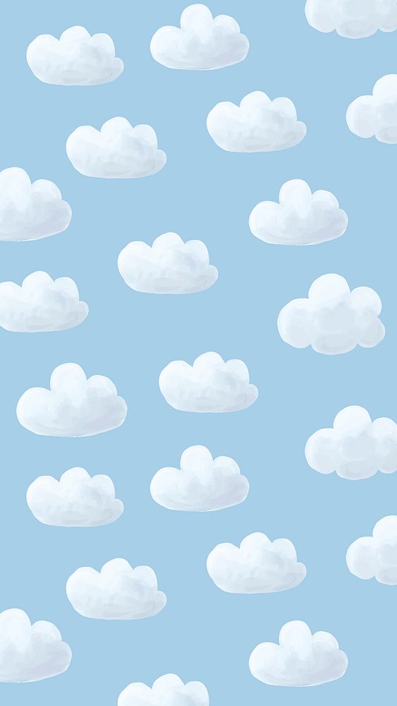Cloud iPhone wallpaper, mobile background, cute vector