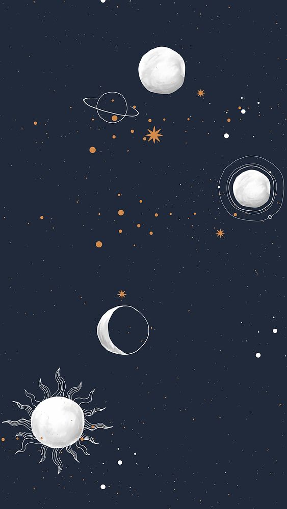 Galaxy mobile wallpaper, iPhone background, cute vector