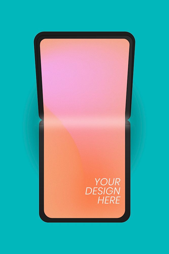 Black SAMSUNG Galaxy Z Flip blank screen, flip phone psd illustration