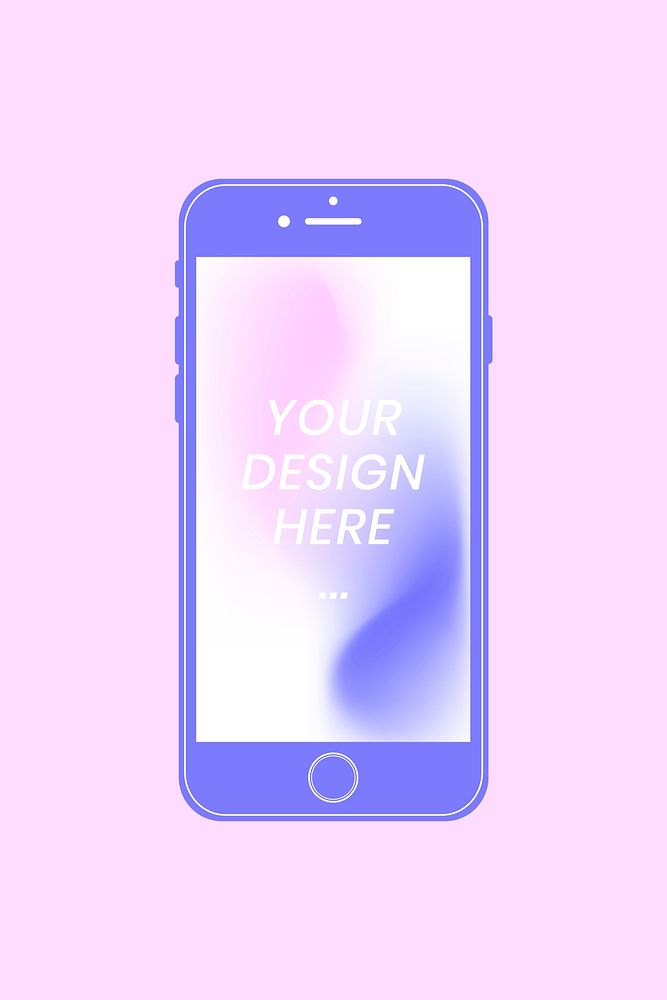 iPhone screen mockup, digital device psd illustration