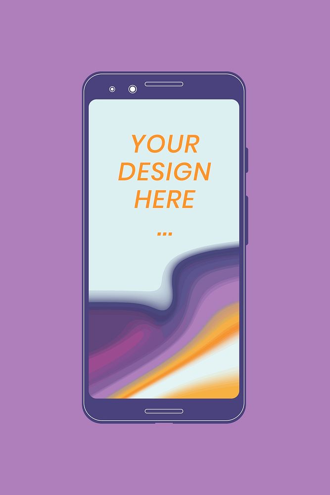 Smartphone screen mockup, digital device psd illustration