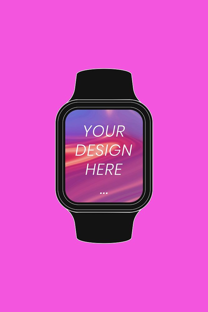 Garmin smartwatch screen mockup, health tracker device psd illustration