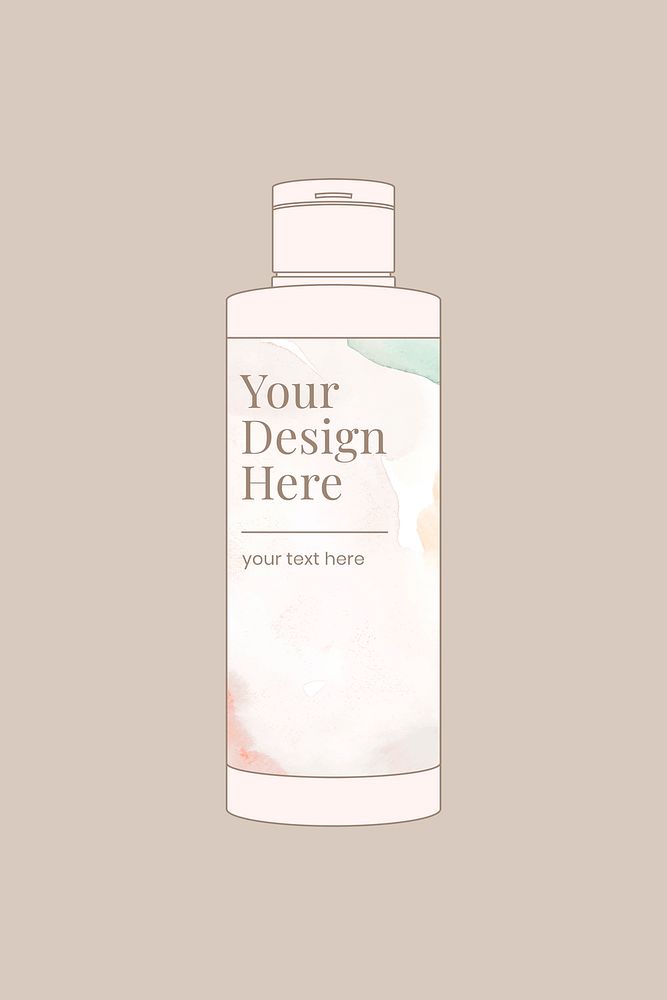 Cosmetic bottle mockup, beauty and skincare product psd illustration