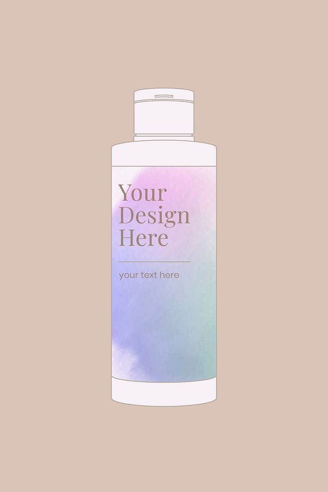 Skincare bottle mockup vector, beauty product packaging illustration