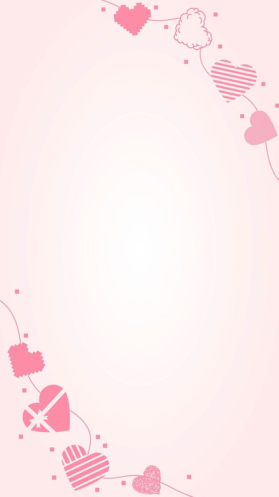 Heart border frame psd, pink background design