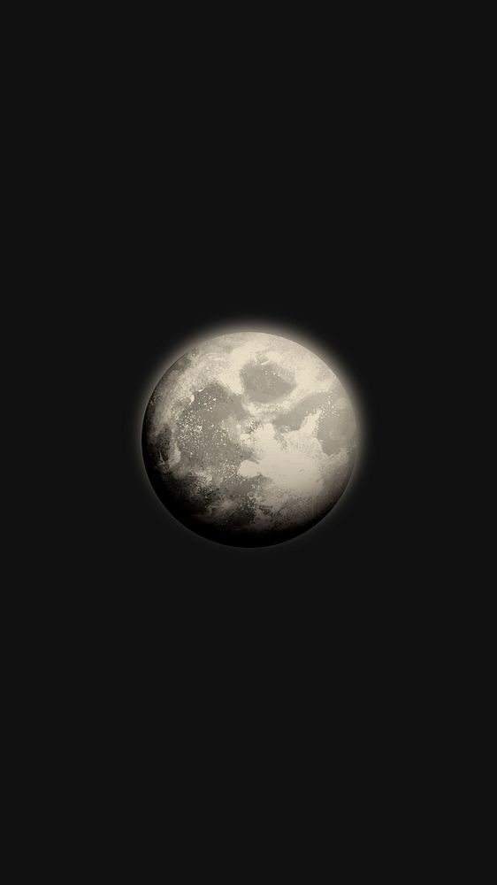 Galaxy moon mobile wallpaper, black space background vector