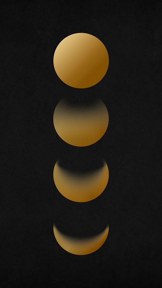Moon phone wallpaper, space aesthetic gold background