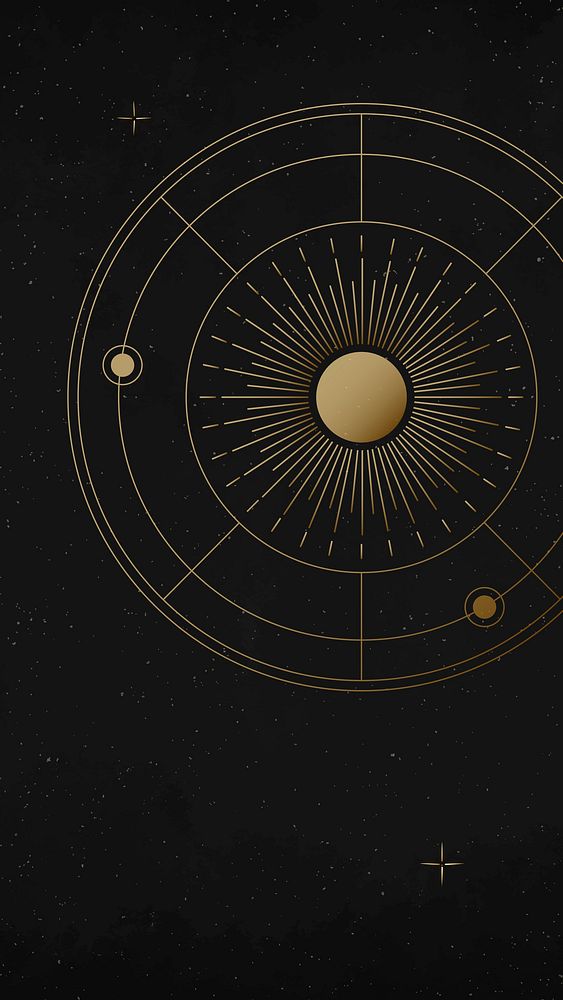 Aesthetic space iPhone wallpaper, celestial art in flat design vector