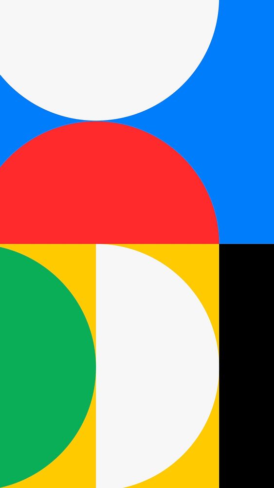 Bauhaus iPhone wallpaper, colorful primary color psd background