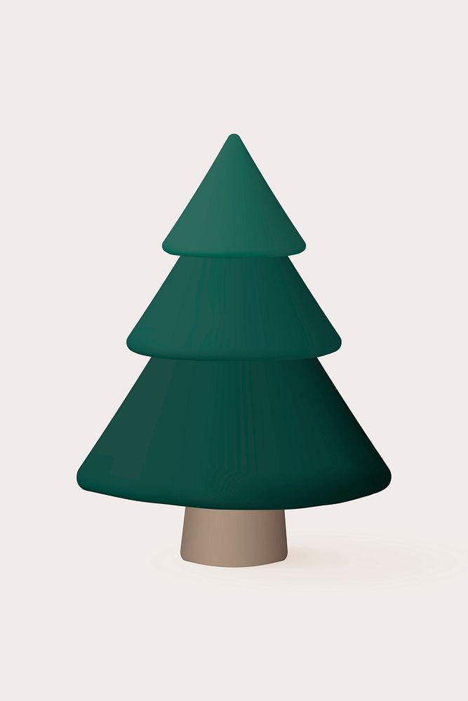 Christmas tree, cute 3D festive decoration psd