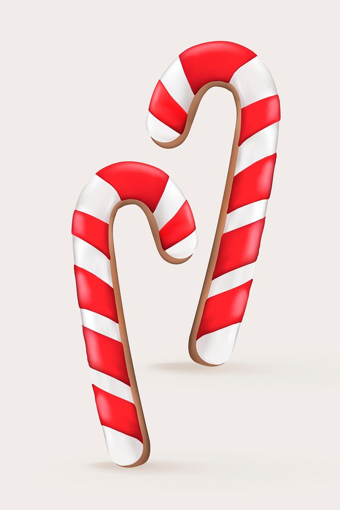 Christmas candy cane, 3D design psd