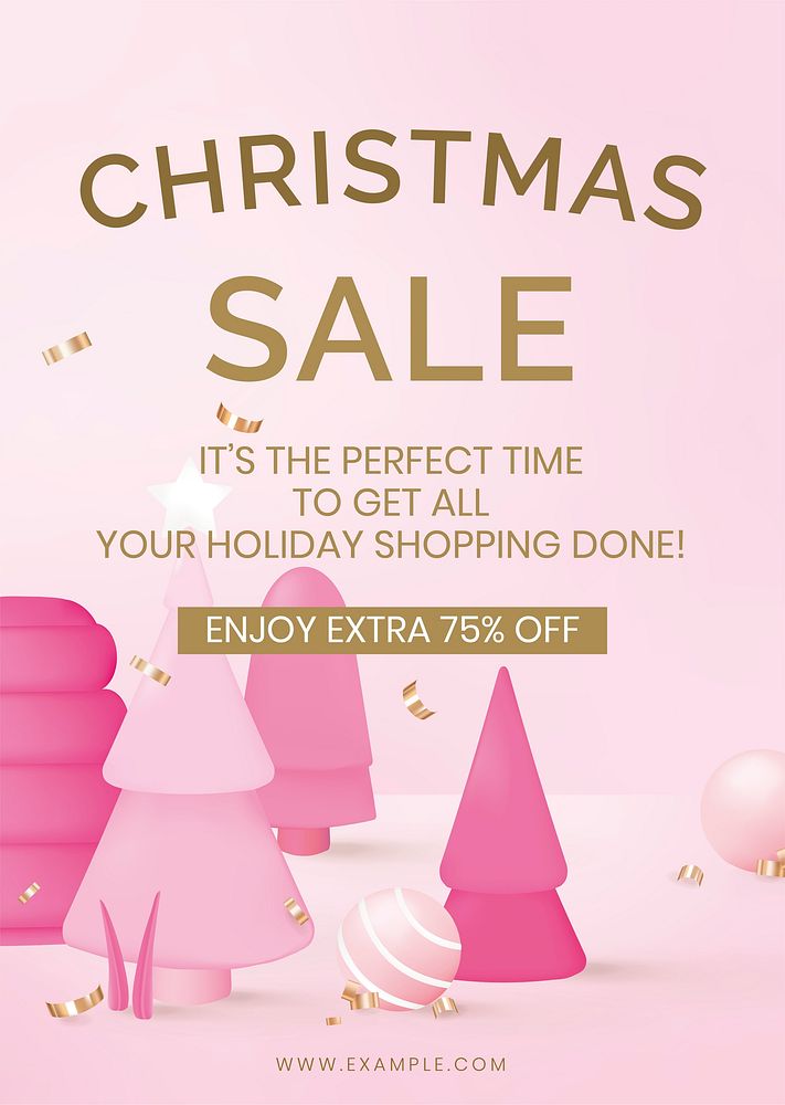 Christmas sale poster template, online shopping vector
