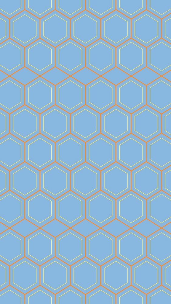 Blue pattern phone wallpaper, geometric pattern in abstract design