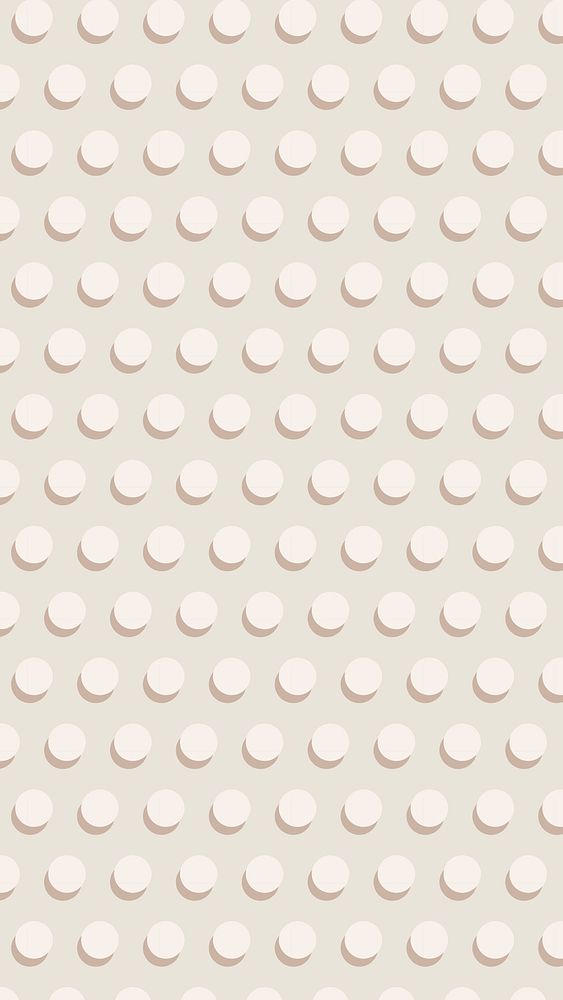 Cream iPhone wallpaper, polka dot pattern in cute design
