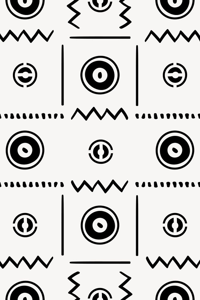 Ethnic pattern background, black and white Aztec design