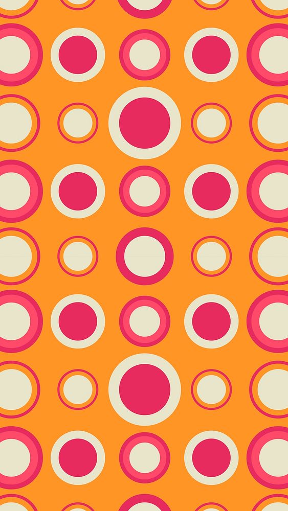 Geometric iPhone wallpaper, retro circle shape background