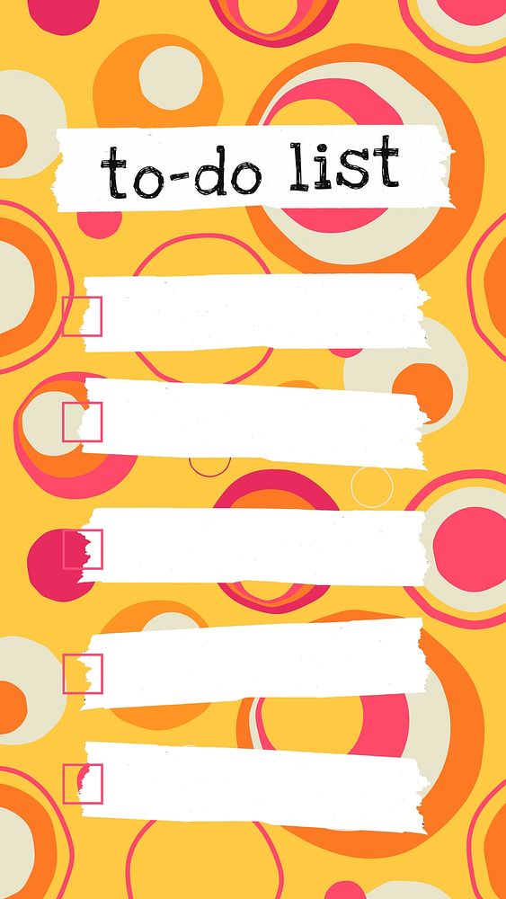 To do list social media story, geometric pattern background, retro colorful design