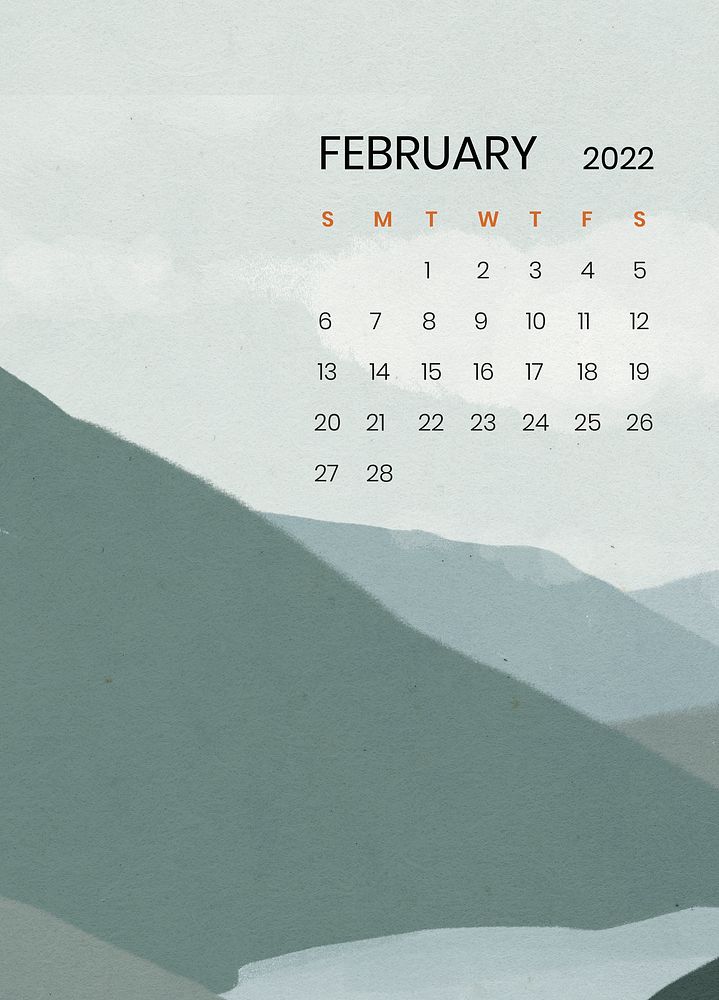 Mountain December monthly calendar iPhone wallpaper psd