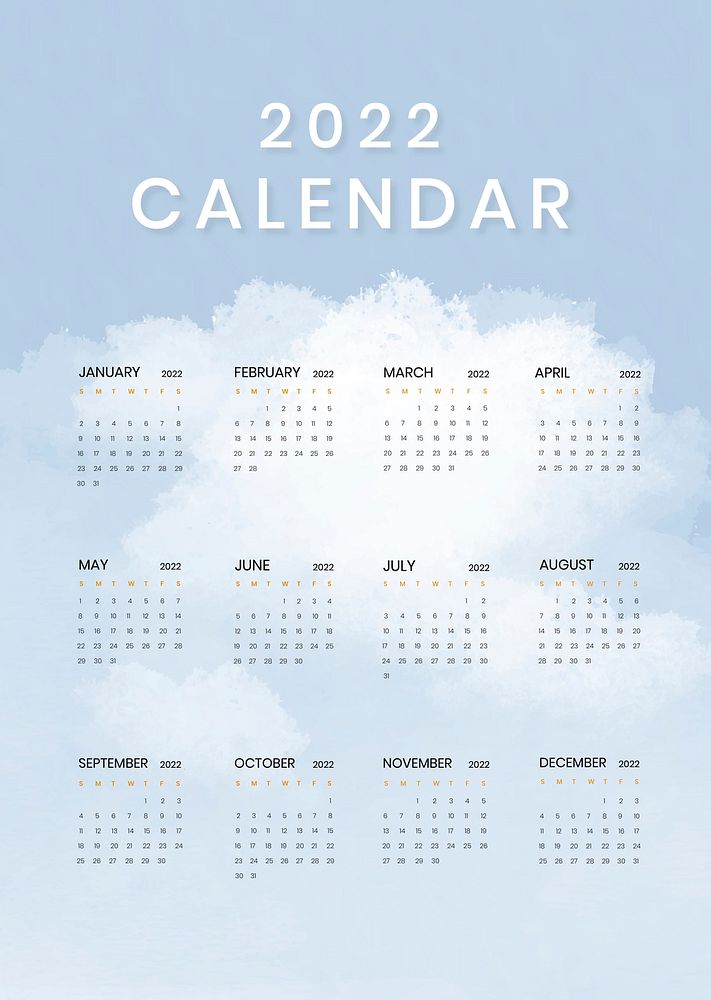 Botanical yearly editable calendar background vector
