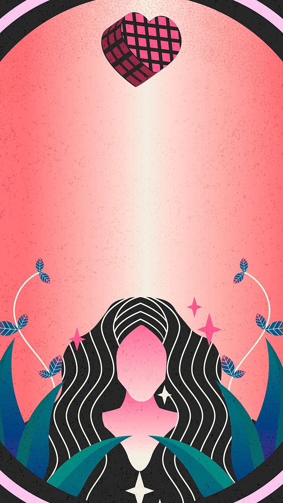 Feminine iPhone wallpaper, spiritual positive energy background vector