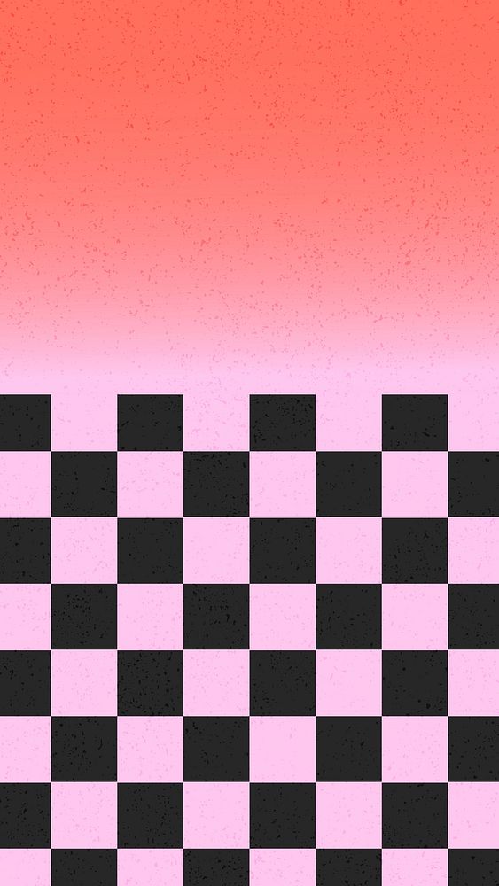 Pink pattern iPhone wallpaper, checkered background