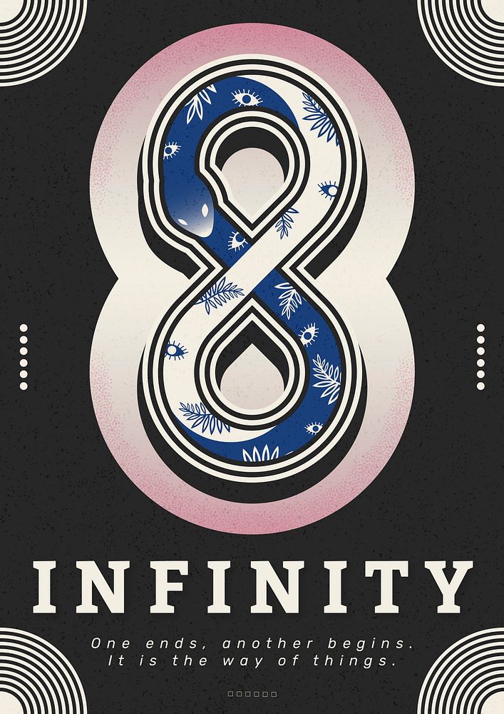 Infinity poster template, editable design for mental health awareness vector