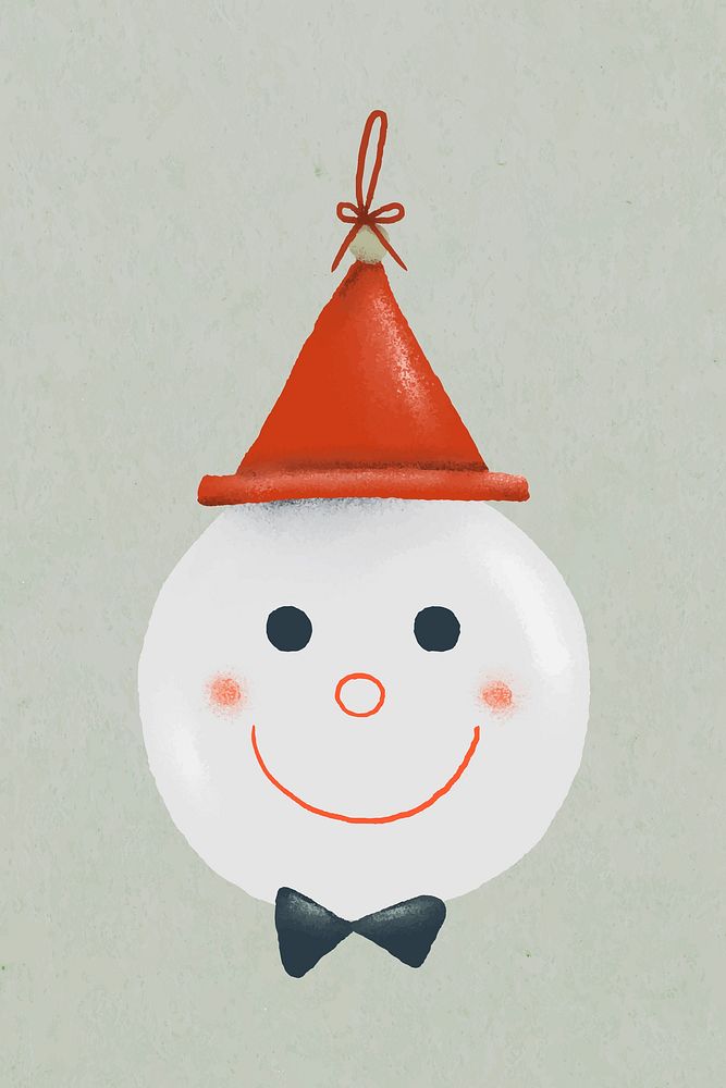 Christmas doodle, snowman, cute illustration