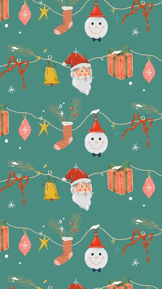Christmas mobile wallpaper, cute holidays | Free Vector - rawpixel