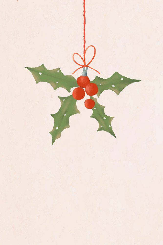 Holly background, Christmas holidays illustration vector