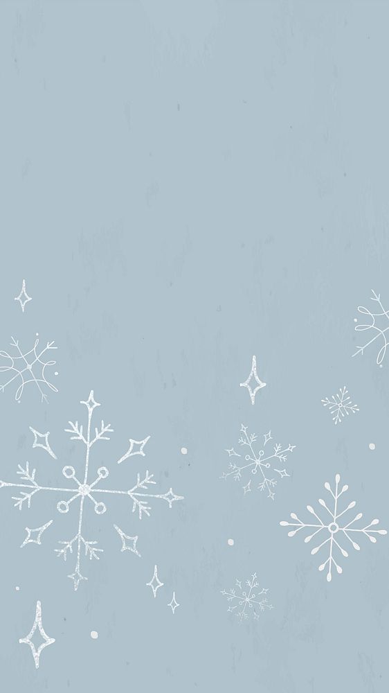 Winter mobile wallpaper, Christmas snowflake illustration vector