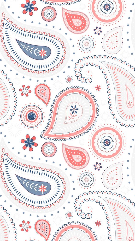 Pastel paisley iPhone wallpaper, pink abstract pattern