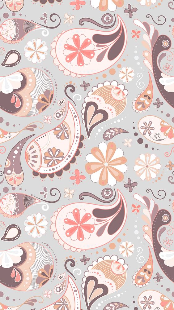 Pastel paisley phone wallpaper, cute decorative pattern