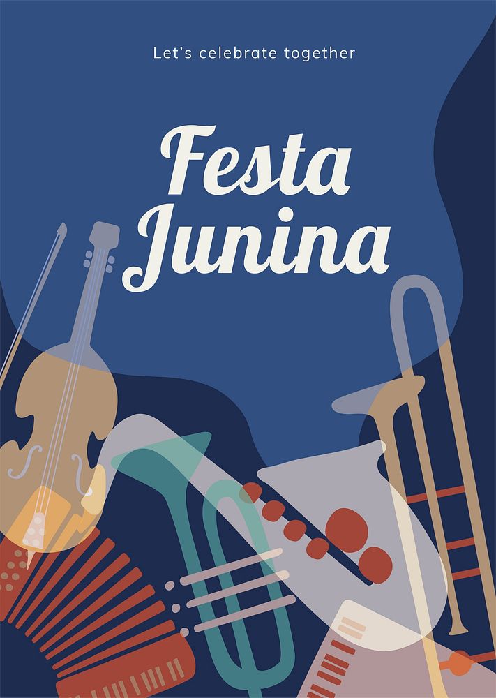 Retro music template, festival poster advertisement in colorful design vector