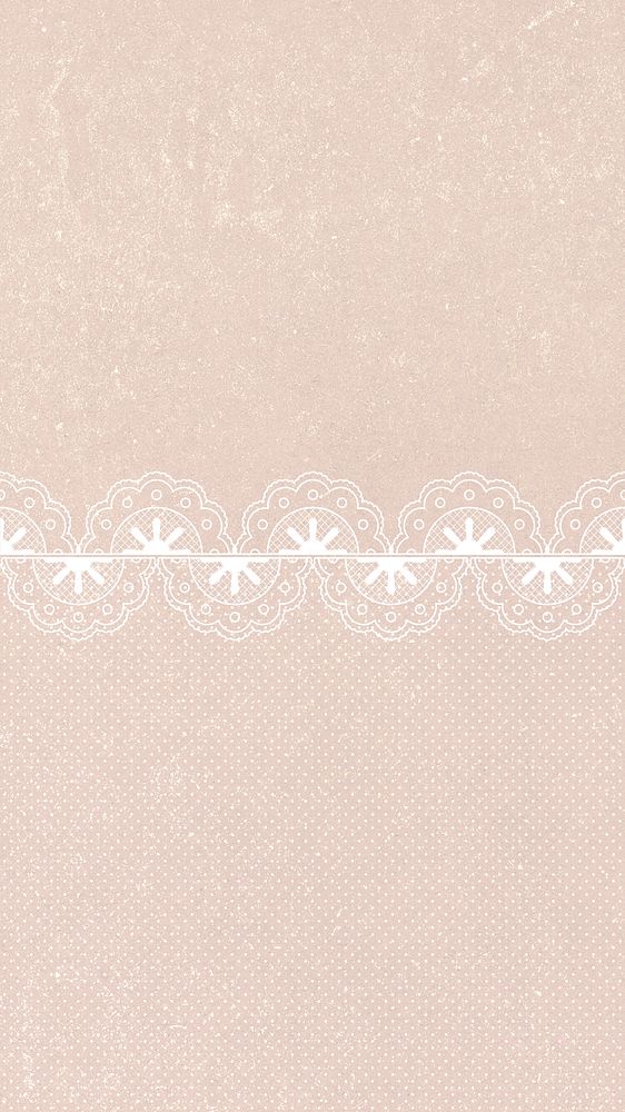 Vintage lace mobile wallpaper, beige floral border