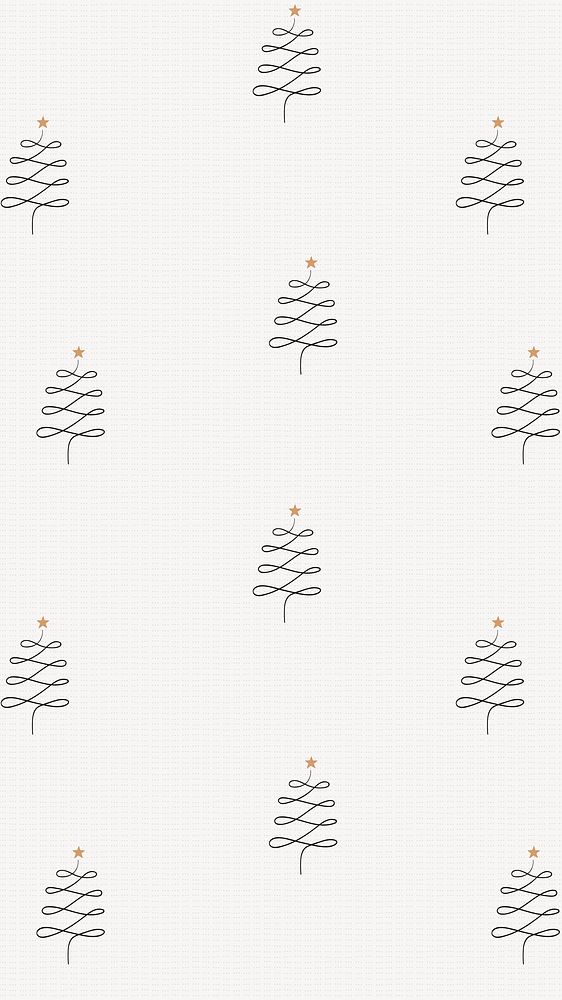 Christmas pattern phone wallpaper, festive winter doodle background