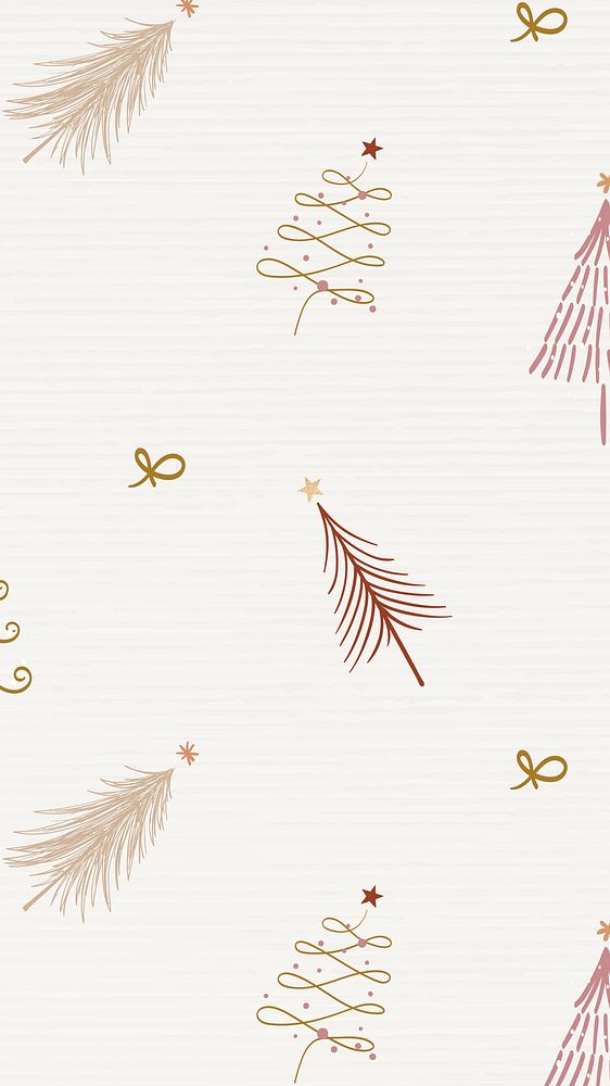 Christmas pattern iPhone wallpaper, festive winter doodle background