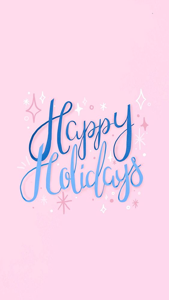 Happy Holidays mobile wallpaper psd, cute greeting typography