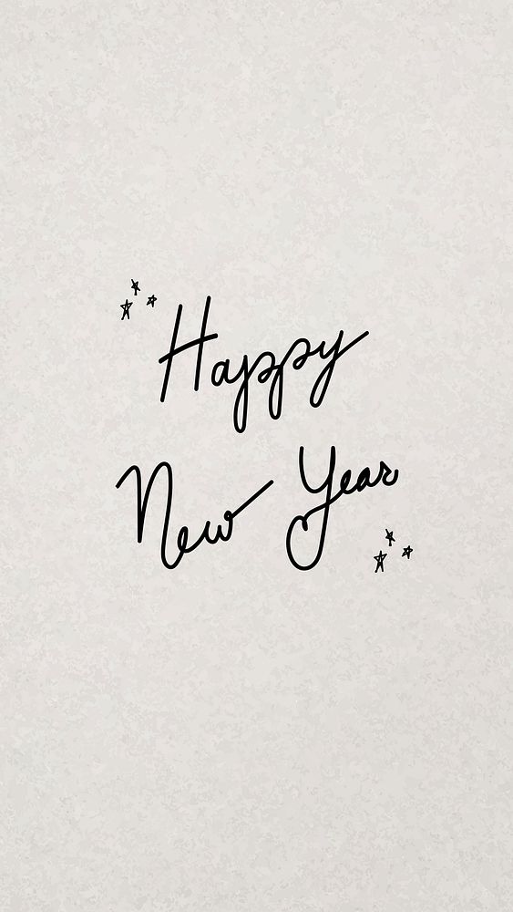 Happy new year iPhone wallpaper, holiday greeting typography vector