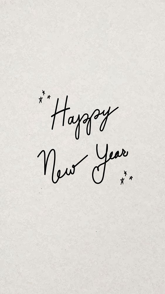 Happy new year iPhone wallpaper psd, holiday greeting typography