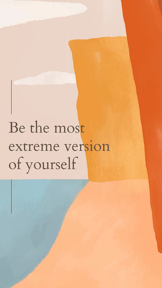 Seaside instagram story template vector "Be the most extreme version of yourself"