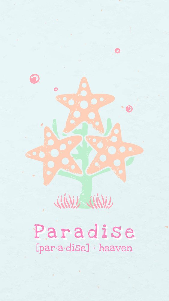 Summer story template, paradise, marine creature design vector in pastel colors