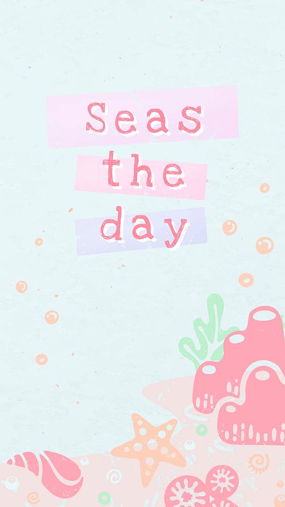 Life quote Instagram story template, marine life design vector, Seas the day