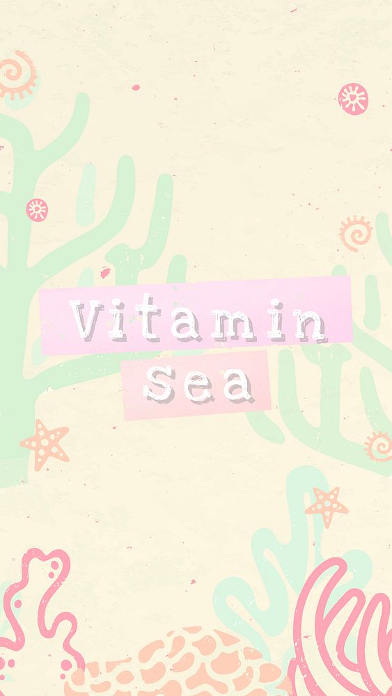 Summer Instagram story template, marine life design vector, vitamin sea