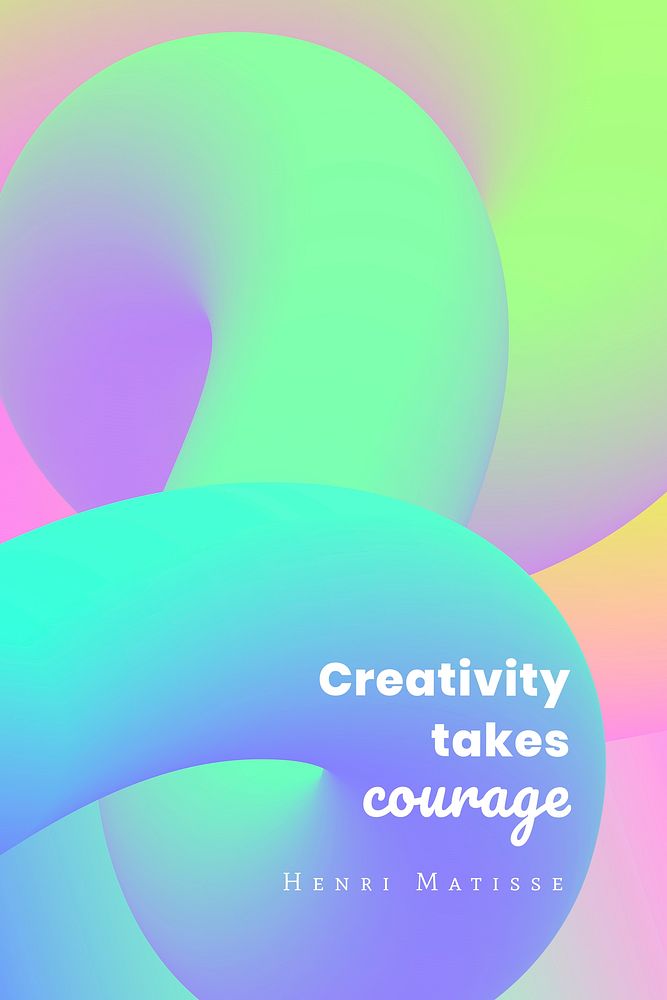 3D fluid banner template, blue abstract with inspirational quote vector