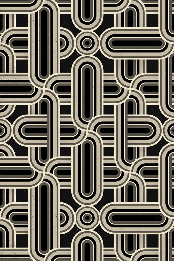 Interlaced pattern background, black geometric design
