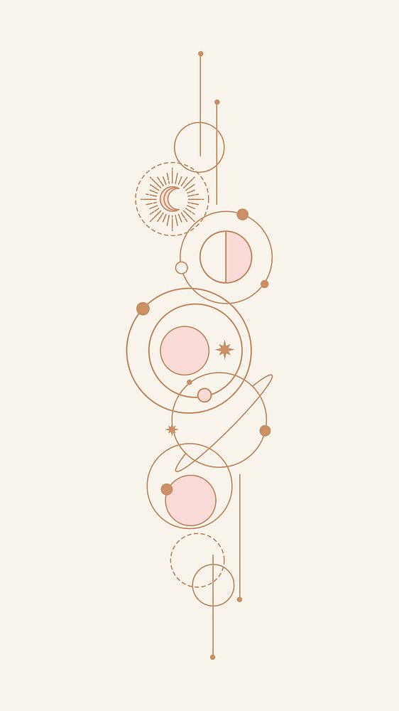 Celestial iPhone wallpaper, abstract pastel background design vector