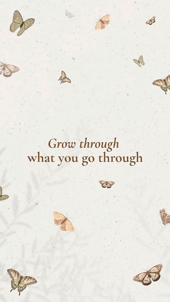 Positivity quote Instagram story template, aesthetic butterfly background vector
