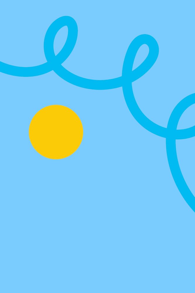 Blue abstract background, yellow ball design 