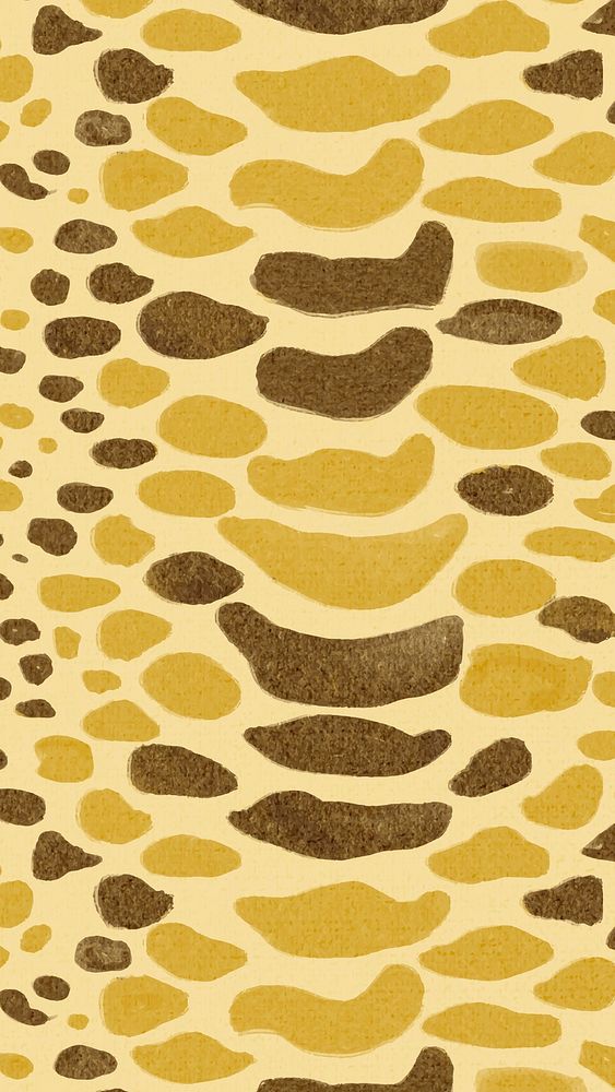 Snake pattern iPhone wallpaper, yellow animal print design